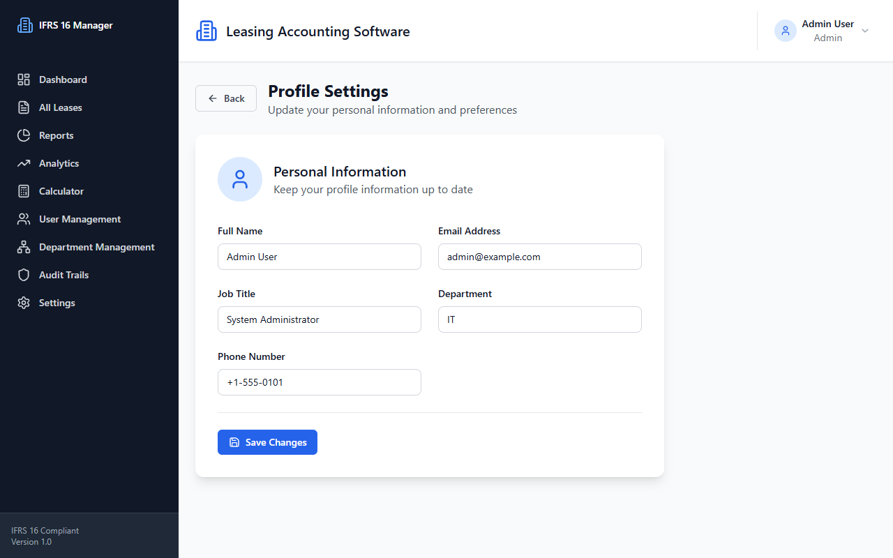 Profile page screenshot