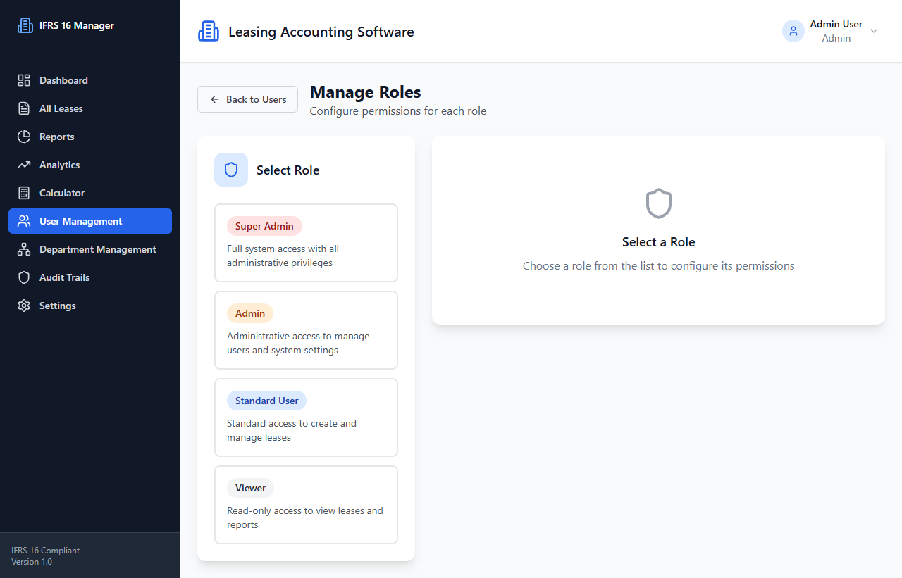 User Permissions page screenshot